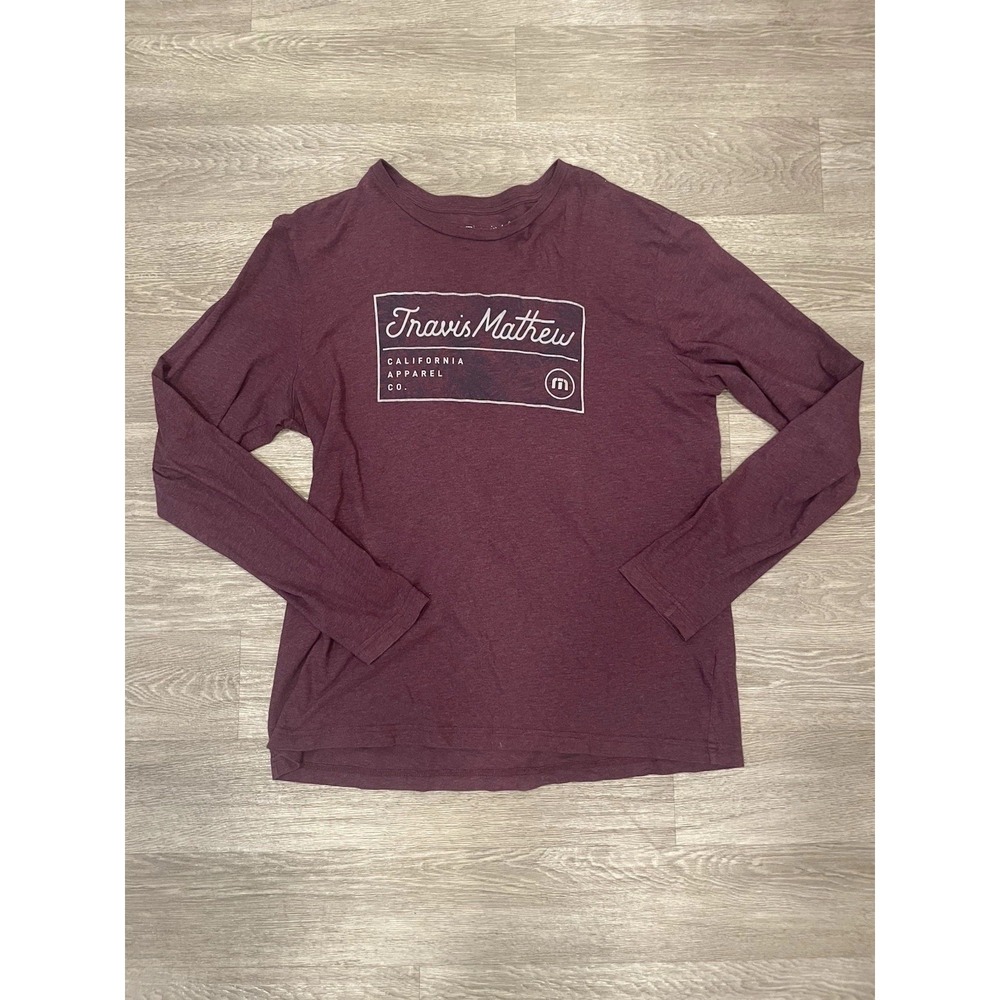 Travis Mathew Tri Blend Heather Port Carpet Joint Long Sleeve Men's Shirt L
